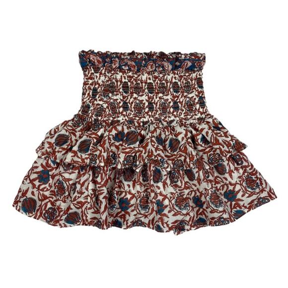 House of Harlow 1960 Tiered Boho Preppy Print‎ Smocked Skirt Women's Size Small - Picture 10 of 10